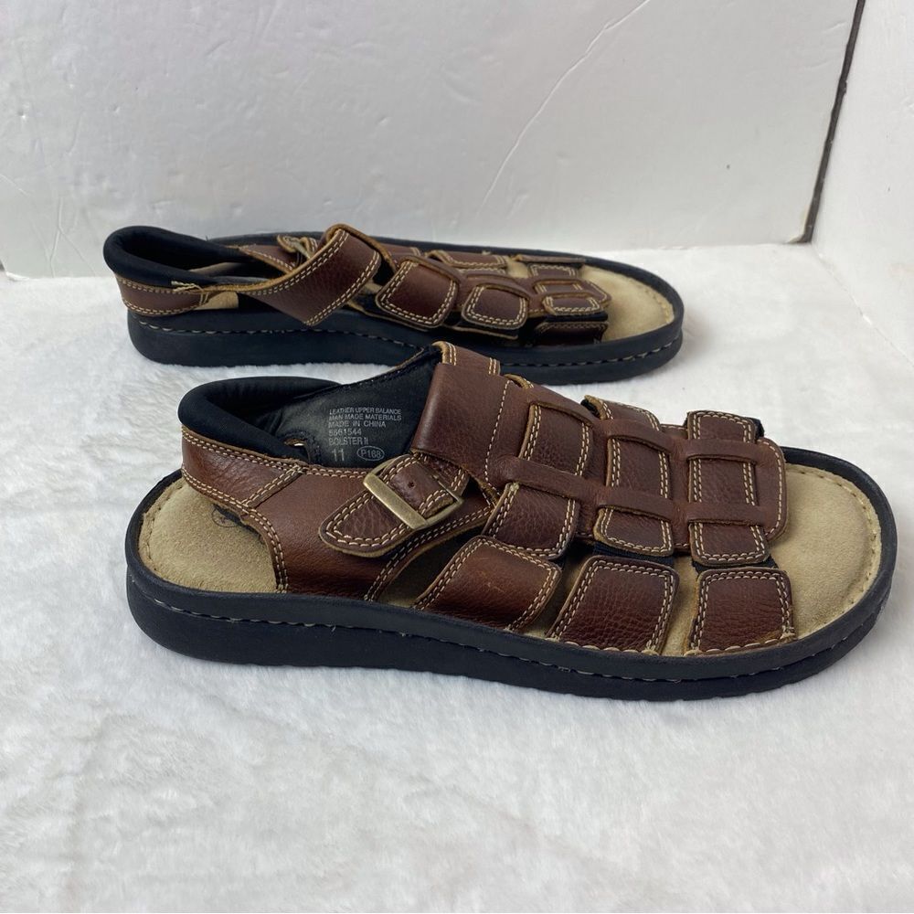 Earth Shoes Brown Leather Bolster ll Open Toe Ankle Strap Sandals Size 11